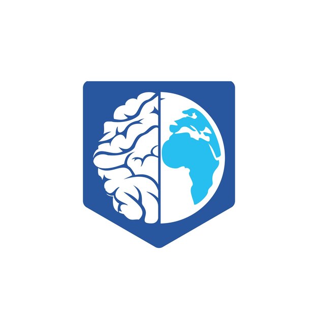 World brain vector logo template