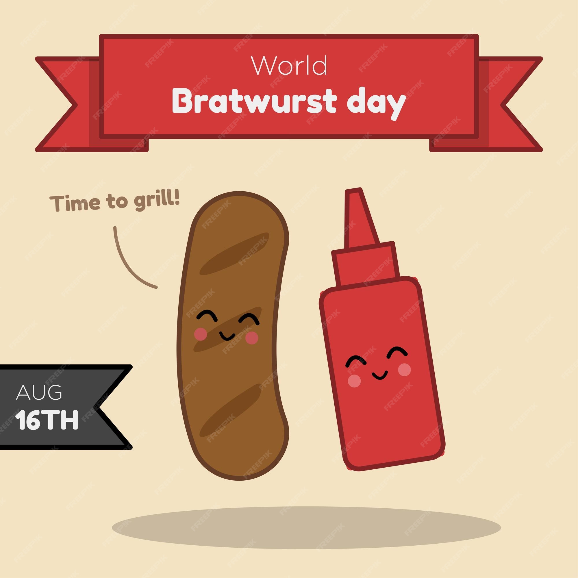 Premium Vector World bratwurst day social media post banner delicious
