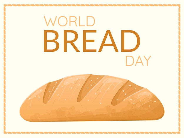 World Bread Day banner Vector cartoon illustratie van een brood