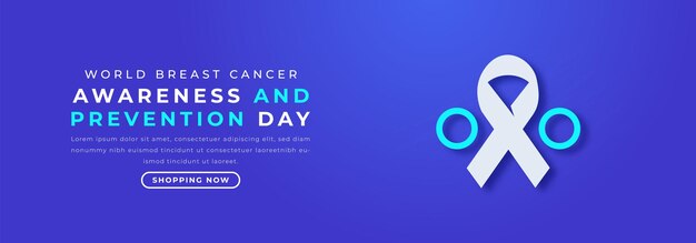 Giornata mondiale di sensibilizzazione e prevenzione del cancro al seno taglio di carta disegno vettoriale sfondi poster banner