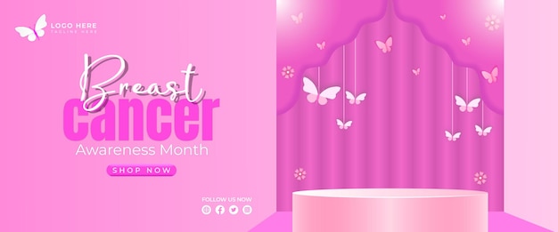 World breast cancer day and World breast cancer day banner design template