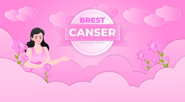 세계 유방암의 날 및 세계 유방암의 날 배너 디자인 템플릿