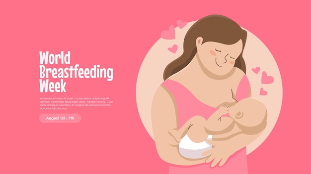 Vector world breastfeeding week banner template