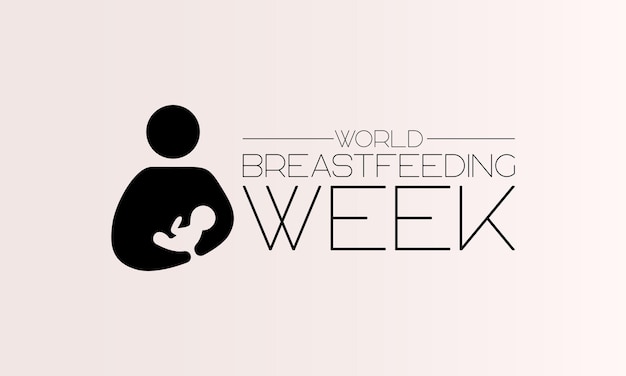 World Breastfeeding Week Black script kalligrafie vector ontwerp voor banner poster kaart en achtergrond Gezondheid bewustzijn vector sjabloon
