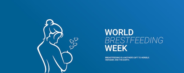 Всемирная неделя грудного вскармливания проводится во всем мире каждый год с 1 по 7 августа вектор