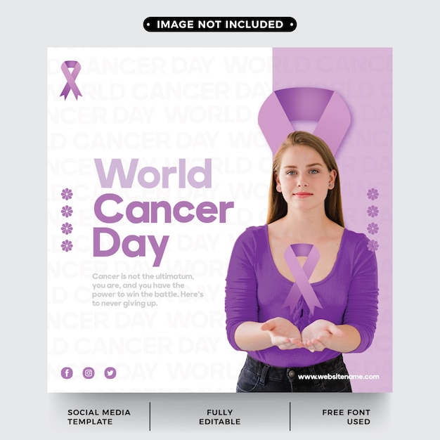 Vector world cancer day 4 february poster template