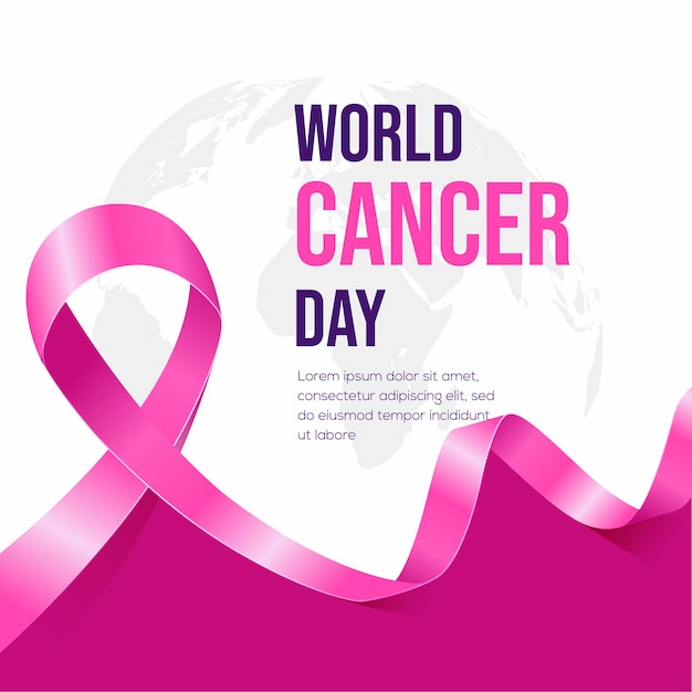 Vector world cancer day background illustration