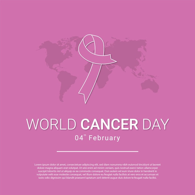 Vector world cancer day background social media post design