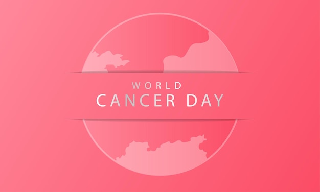 World cancer day background with pink ornament