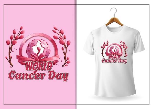 Vector world cancer day breast cancer awareness tshirt design