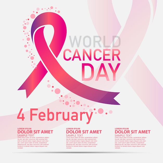 Концепция логотипа кампании всемирного дня борьбы против рака