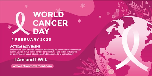 World Cancer Day Campaign logo World Cancer Day poster or banner background vector illustration