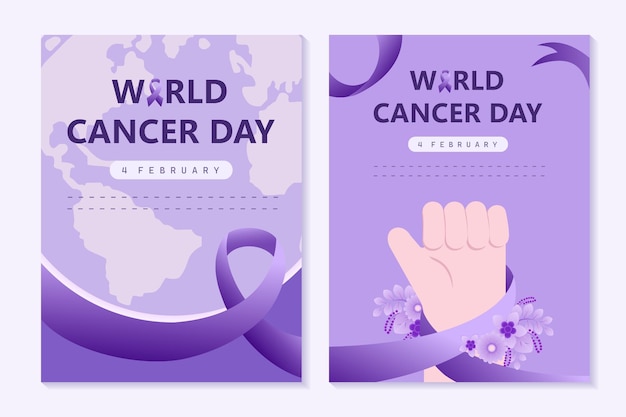 World cancer day campaign vector world cancer day campaign theme and greetings card or web ads