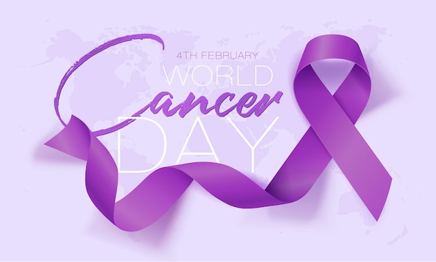 World Cancer Day concept Lavender Ribbon Vector illustration