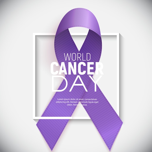 World Cancer Day concept with Lavender Ribbon. .