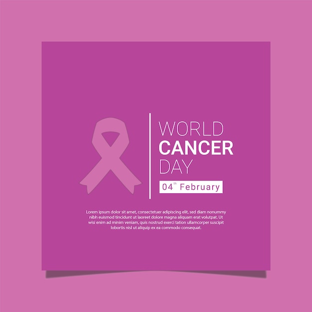 World Cancer Day design social media post purple background