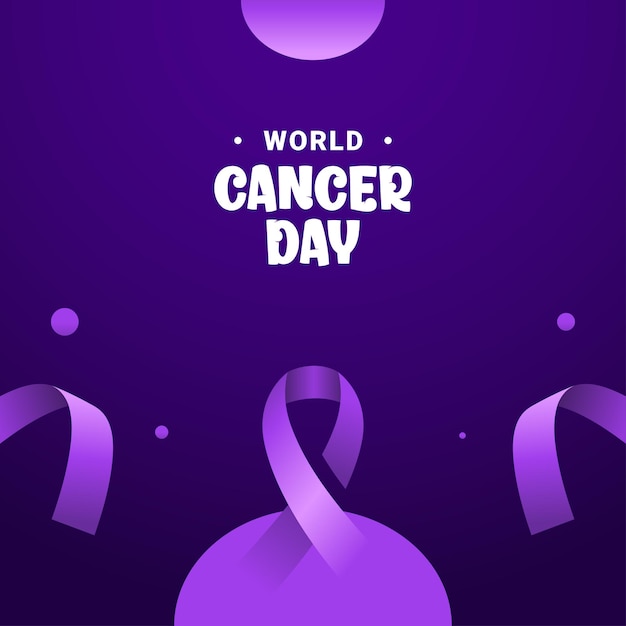 World cancer day design with ribbon