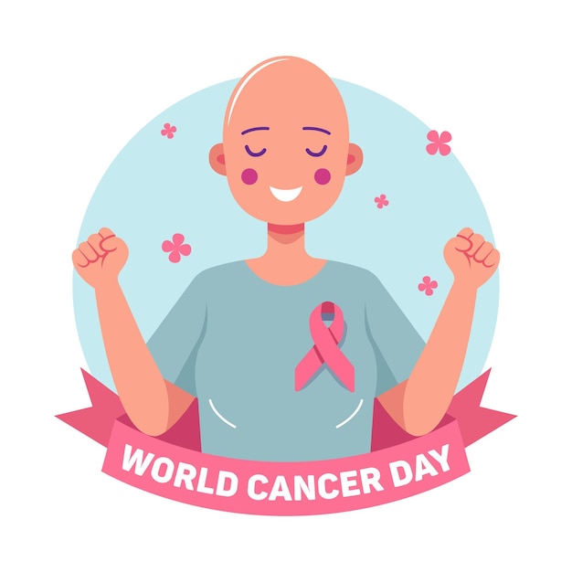 Vector world cancer day illustration