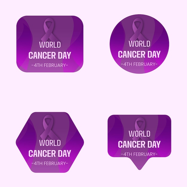 World Cancer Day Labels Collection Template