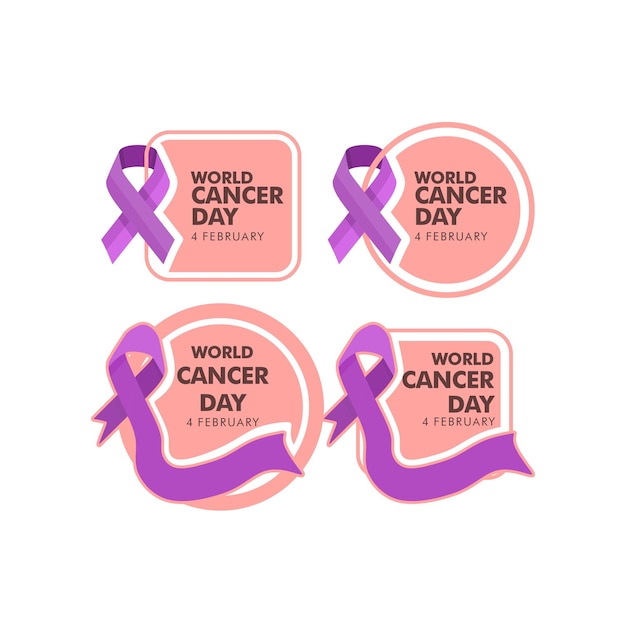 World cancer day for logo or illustration collection