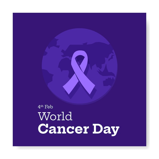 Вектор Пост 7 всемирного дня борьбы против рака