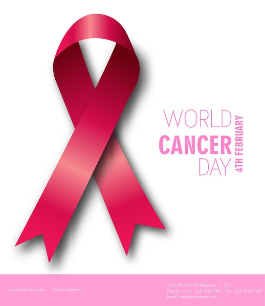 World cancer day poster or banner illustration background 4 february