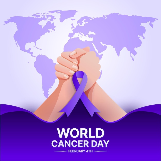 world cancer day poster cancer awareness banner fight against cancer vector