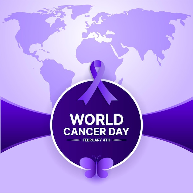 Vector world cancer day poster cancer awareness banner vector