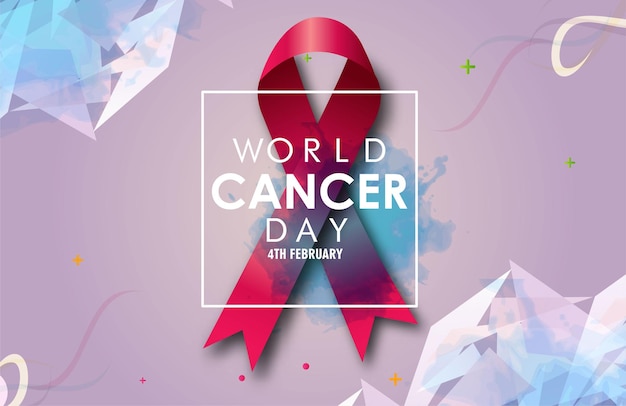 세계 암의 날 포스터 또는 배너 그림 배경 2월 4일