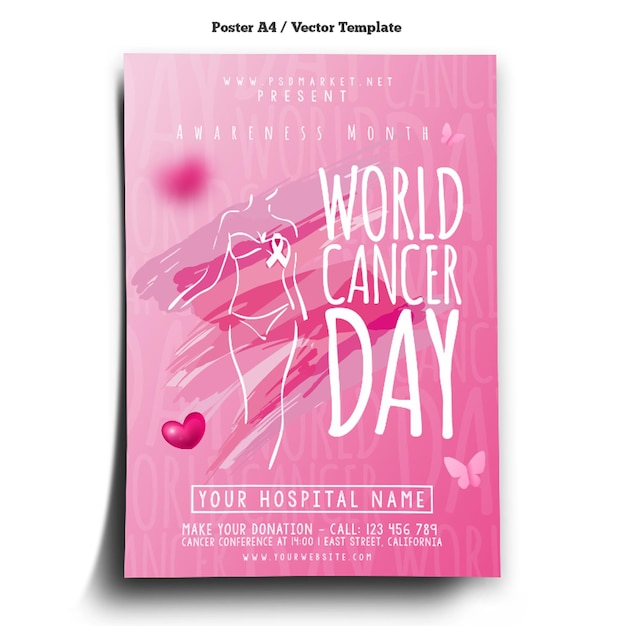 World cancer day poster template