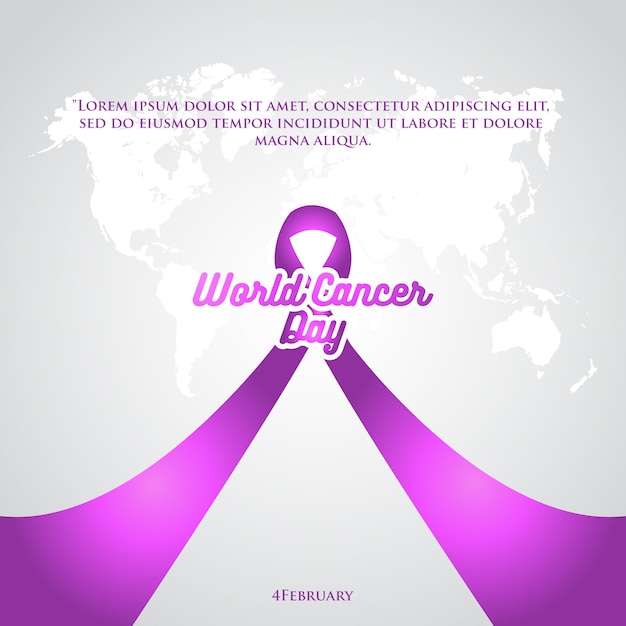 world cancer day purple ribbon poster