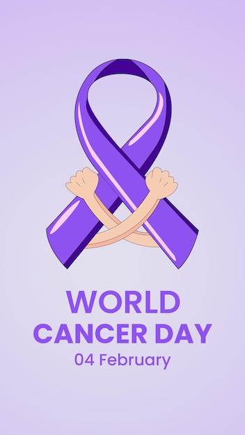 World Cancer Day ribbon Vector template