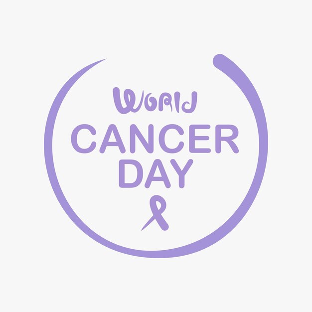 Vector world cancer day round logo fun concept
