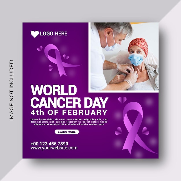 Vector world cancer day social media post design template