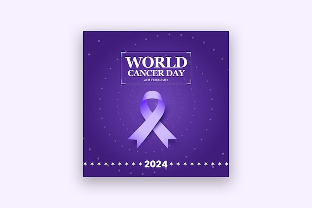 World cancer day social media poster design template