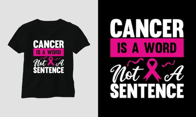 World Cancer Day T-shirt Design with Ribbon, Fist, Love, Butterfly, and motivational quotes