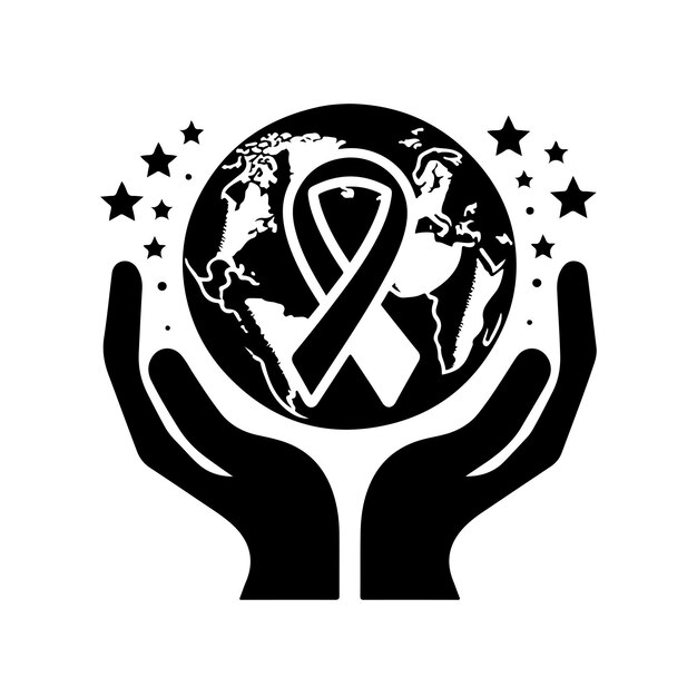 World cancer day vector design silhouette vector illustration