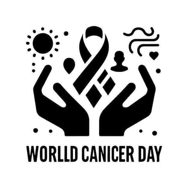 World cancer day vector design silhouette vector illustration