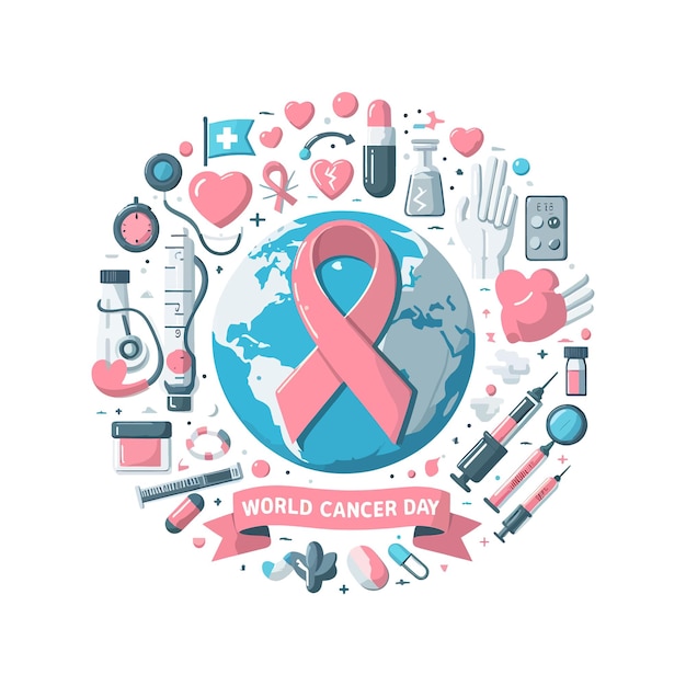 World Cancer Day vector illustration concept On a White Background