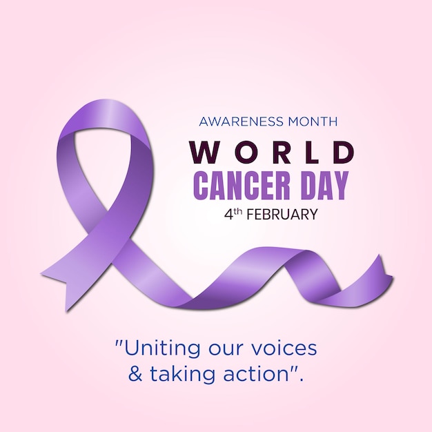 Вектор Всемирный день борьбы с раком с лентой цвета парпеля