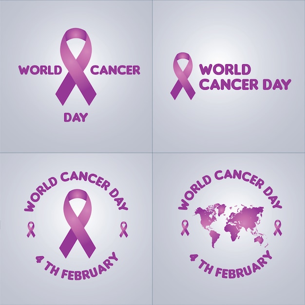 Vector world cancer typography vector