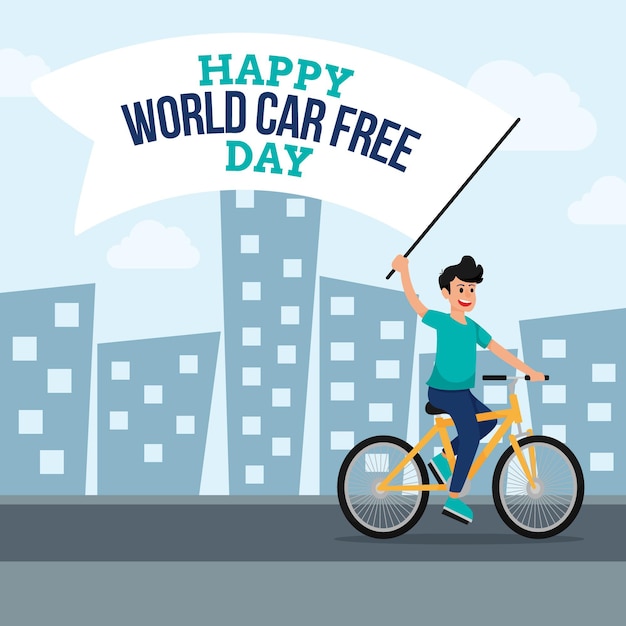 Vector world car free day design