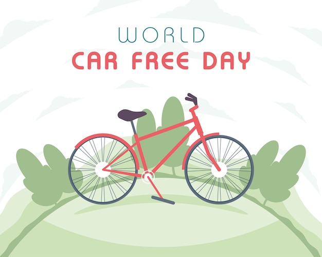 Vector world car free day lettering