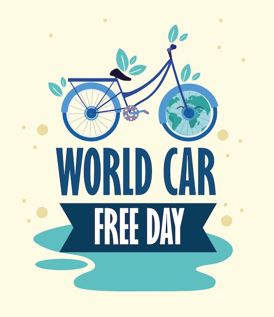 Vector world car free day poster