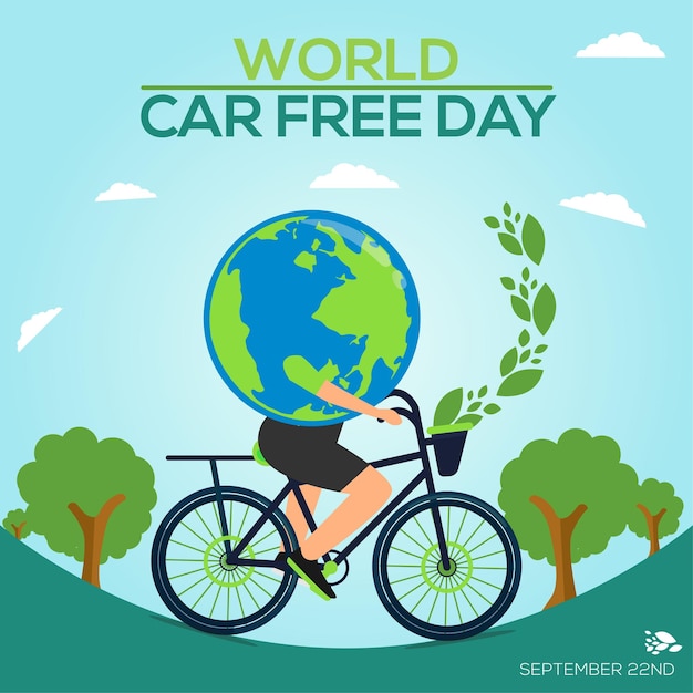 world car-free day template design