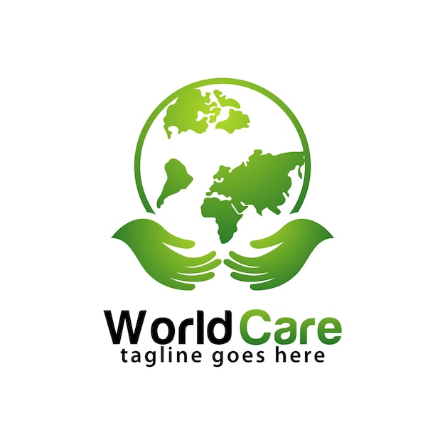 Vector world care logo design template