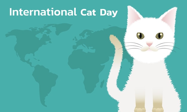 Vector world cat day concept.