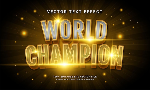 World champion editable text effect