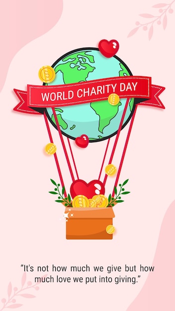 World Charity Day instagram and facebook story illustration