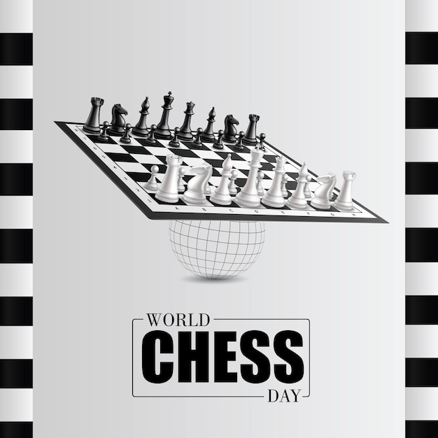 Vector world chess day